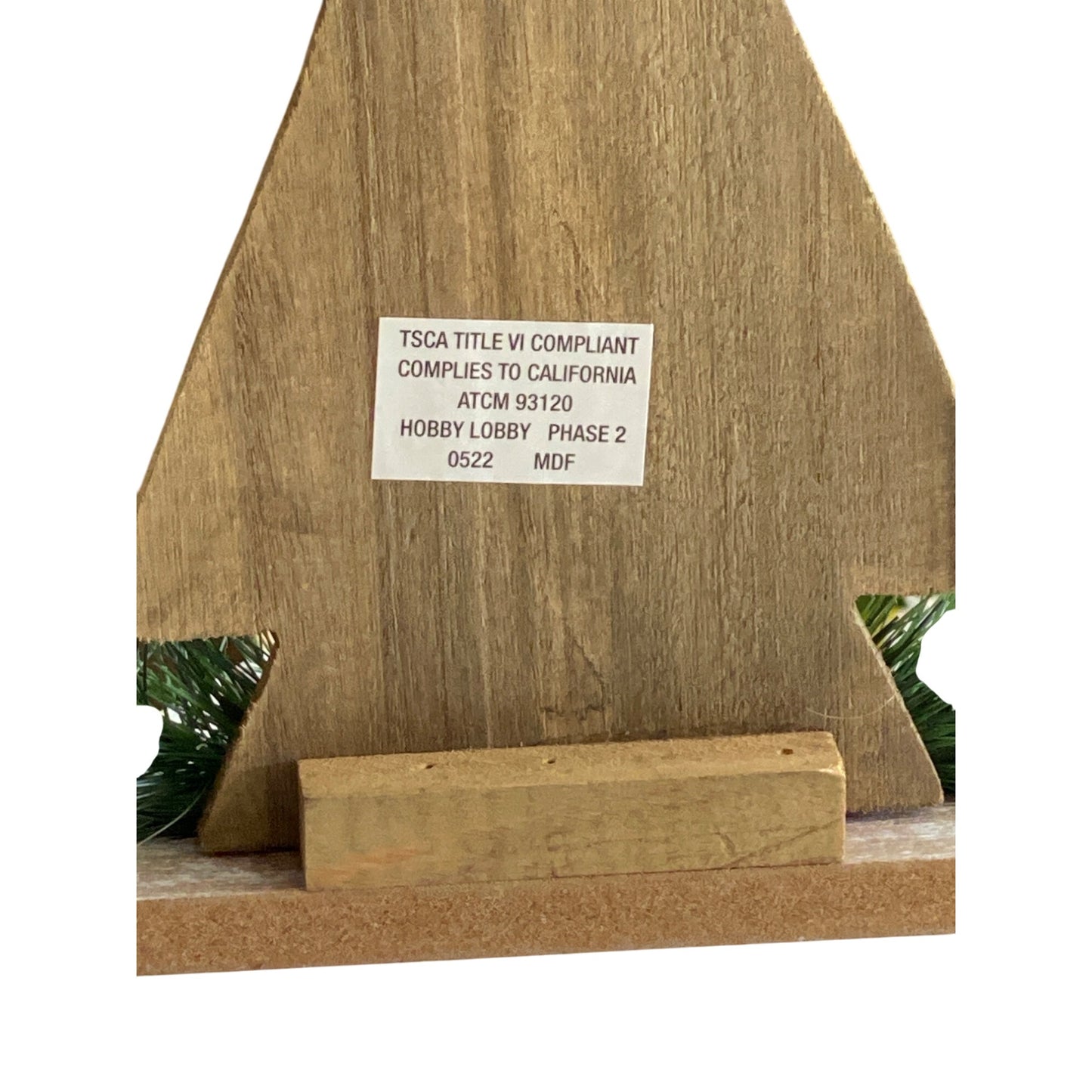 Rustic Wooden Christmas Tree Décor Pinecones & Greenery Holiday Display