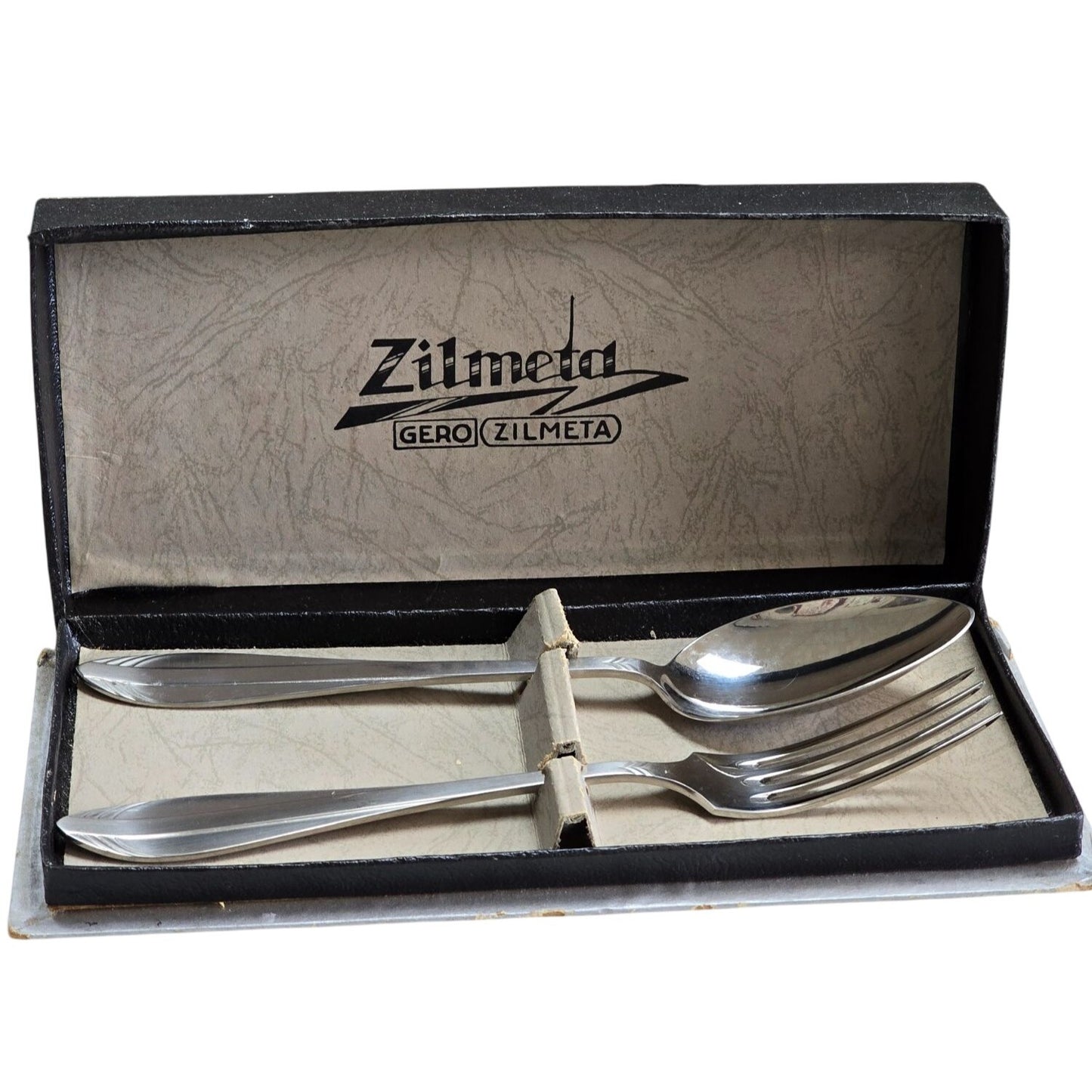 Vintage Zilmeta Gero Stainless Steel Spoon & Fork Set In Box