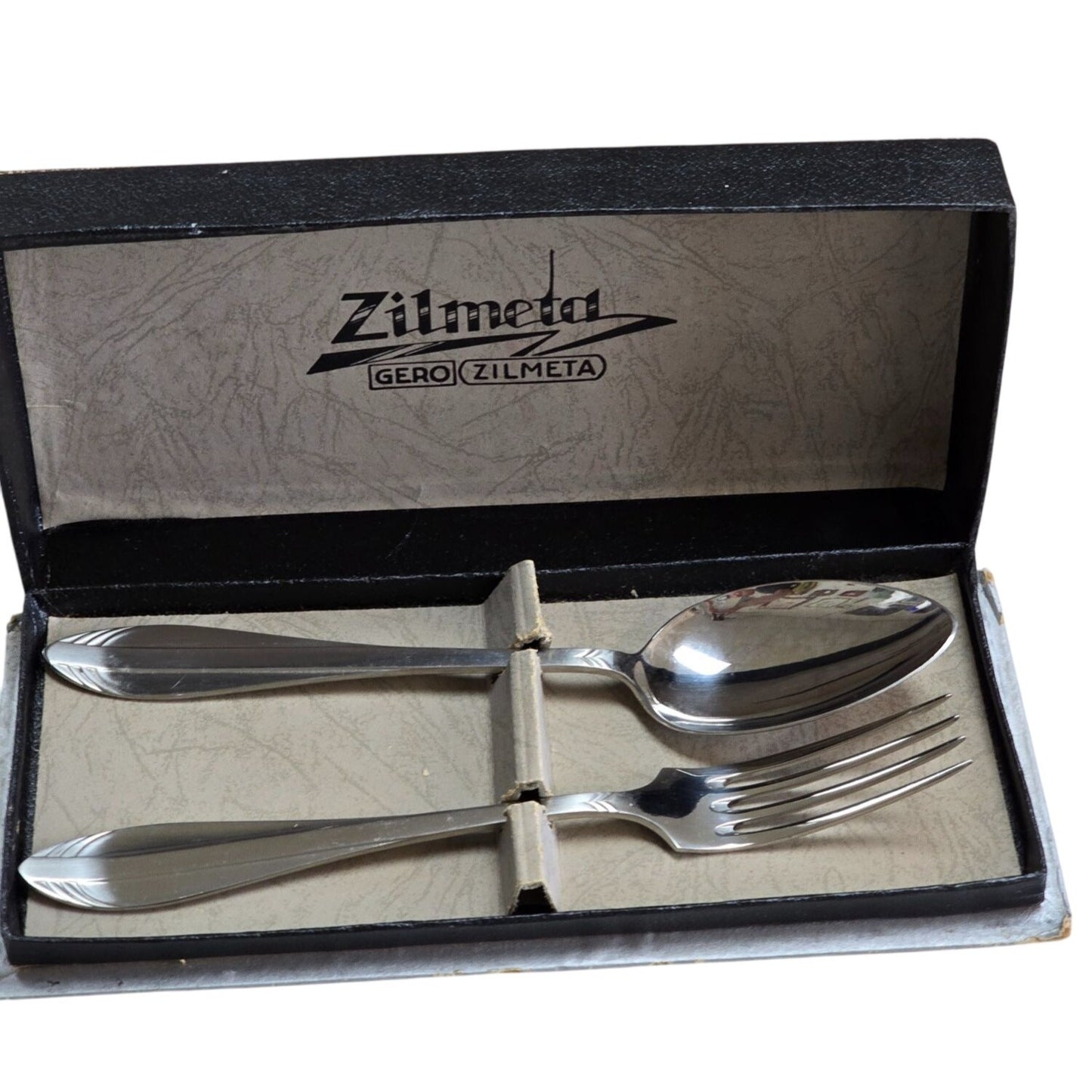 Vintage Zilmeta Gero Stainless Steel Spoon & Fork Set In Box
