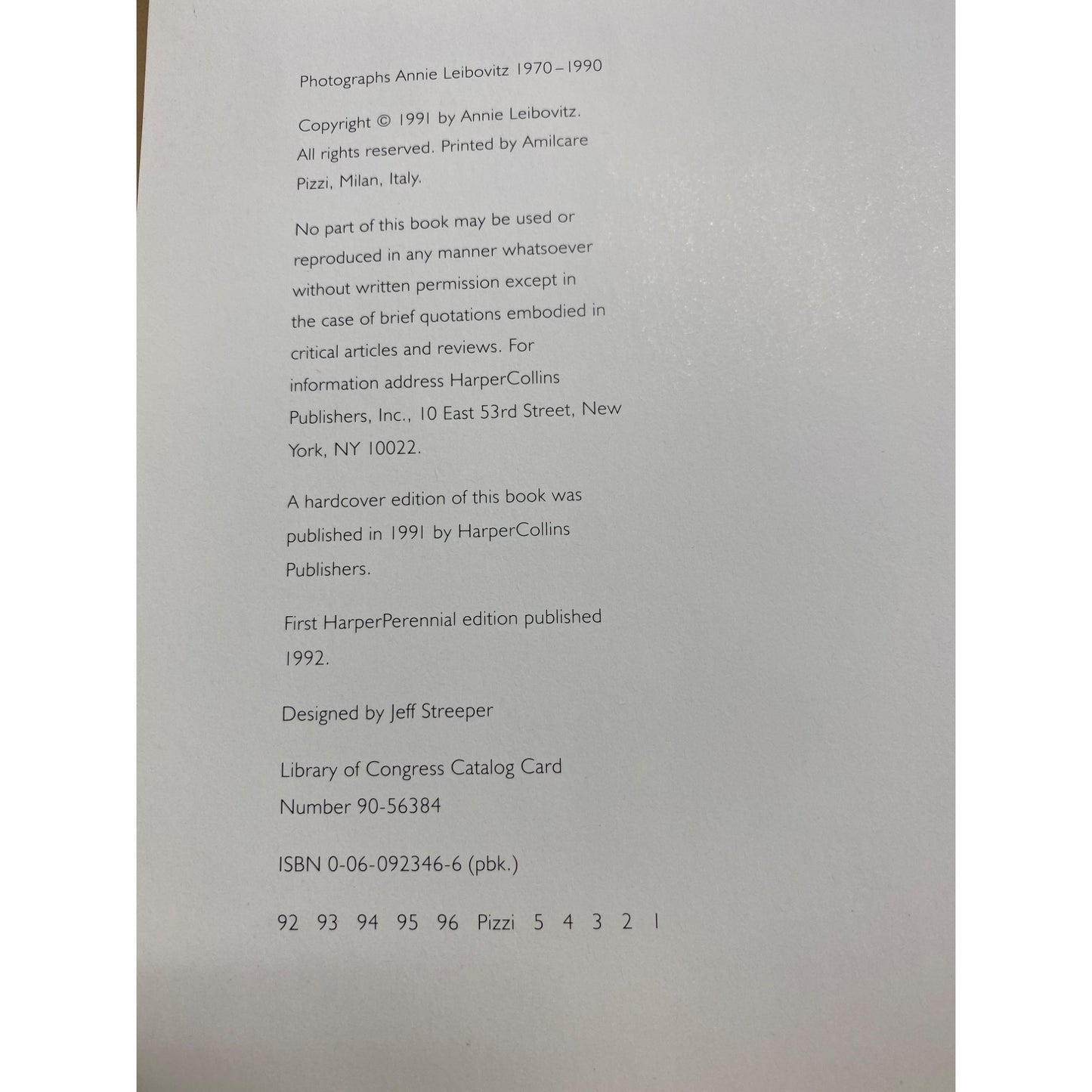 Annie Leibovitz Photographs 1970-1990 Collectible Art Book Rare Photography Monograph