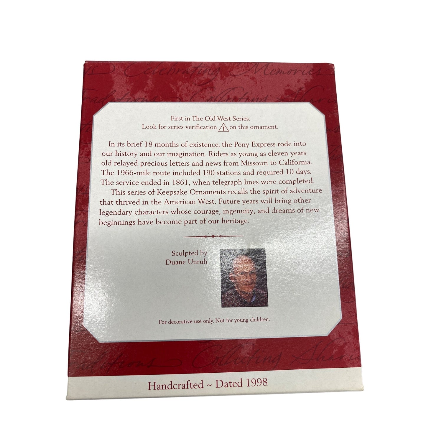 Hallmark Keepsake Ornament Pony Express Rider The Old West 1998 Handcrafted Collectible Copper Finish