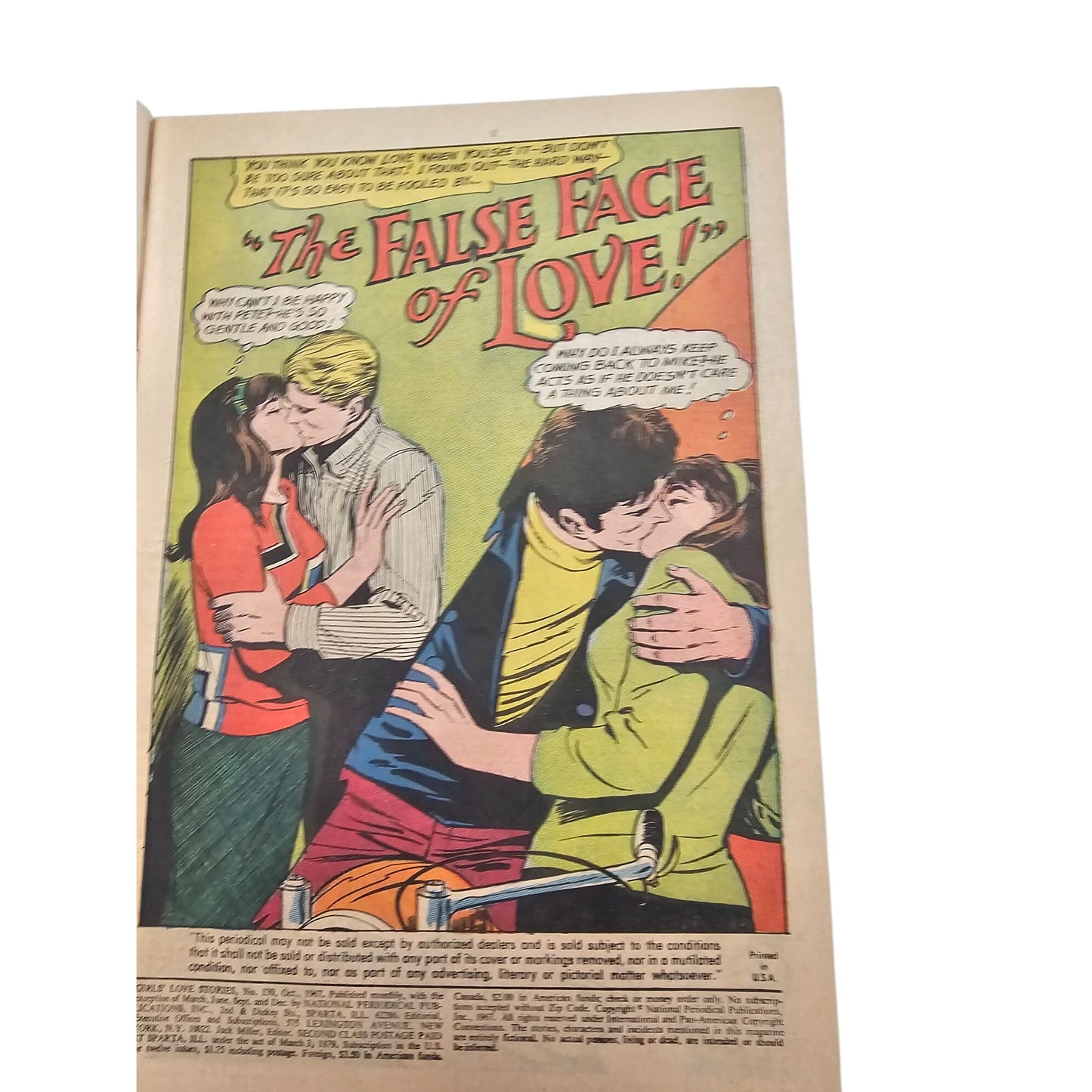 Girls Love Stories No. 130 DC Comics October 1967 Romance Vintage Comic Book.