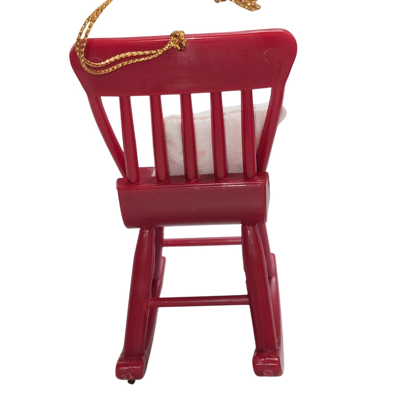 Red Miniature Rocking Chair Ornament With Grandma Text & Floral Pillow