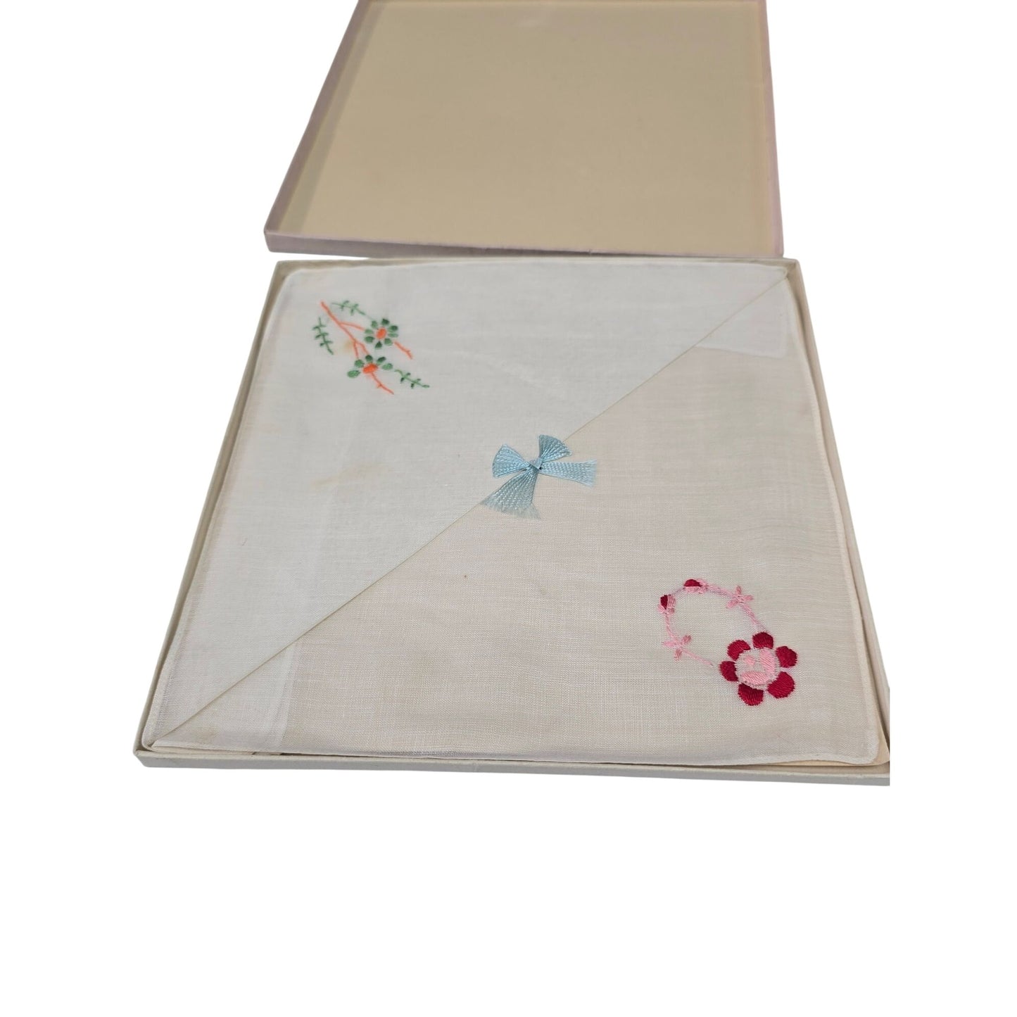 Vintage Embroidered Handkerchiefs in Original Gift Box 1936