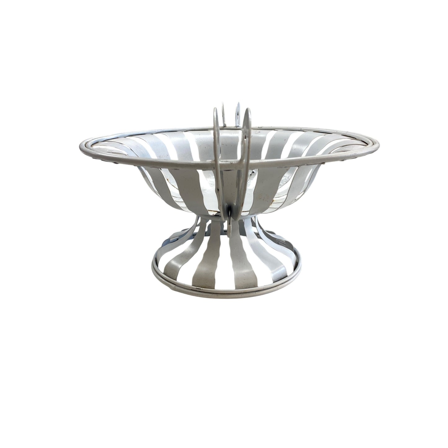 Decorative White Metal Fruit Bowl Urn