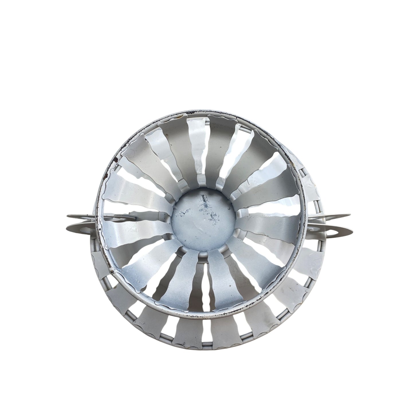 Decorative White Metal Fruit Bowl Urn