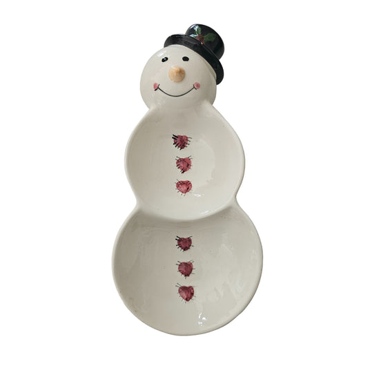 Ceramic Snowman Candy Dish