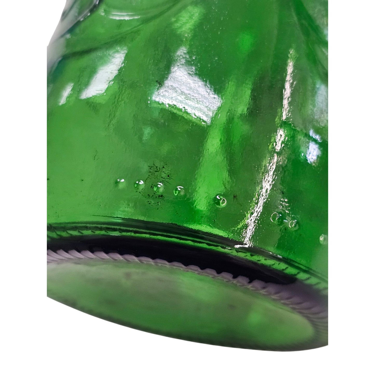 Vintage Grolsch Green Glass Swing-Top Bottle With Embossed Design & Ceramic Stopper