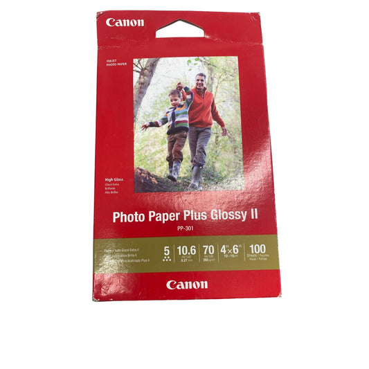 Canon Photo Paper Plus Glossy II PP-301 4"x6" 100 Sheets High Gloss