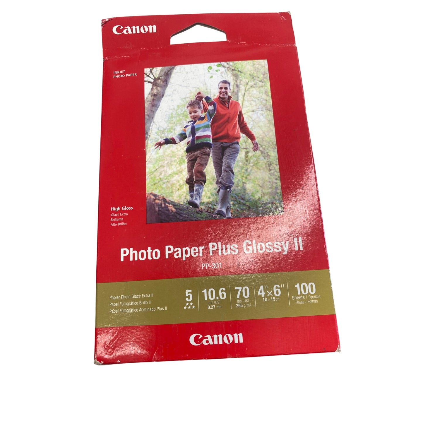 Canon Photo Paper Plus Glossy II PP-301 4"x6" 100 Sheets High Gloss