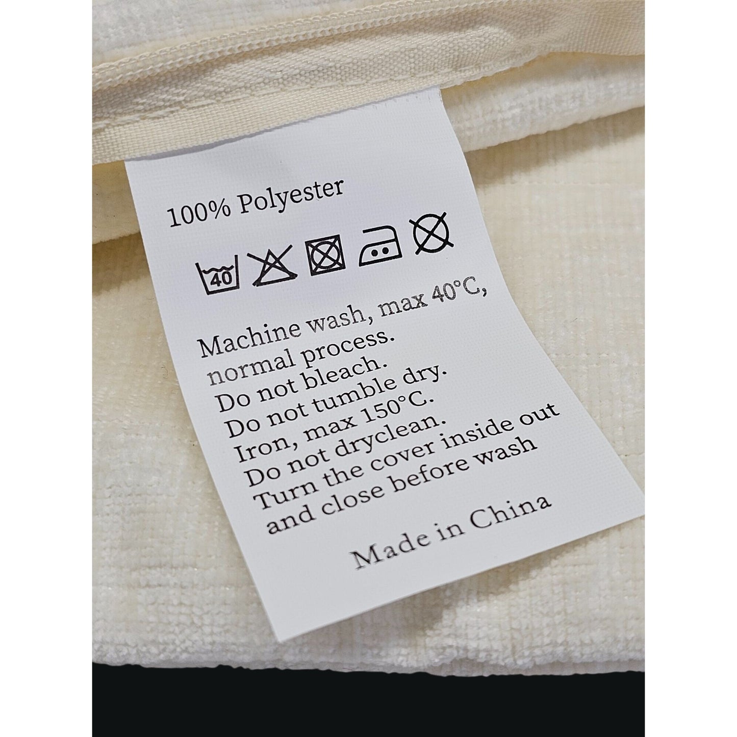 Haubdey Ivory Textured Pillow Cover