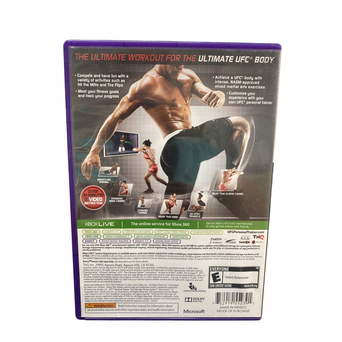 Ufc Personal Trainer Ultimate Fitness Xbox 360 Kinect Platinum Hits Workout Game