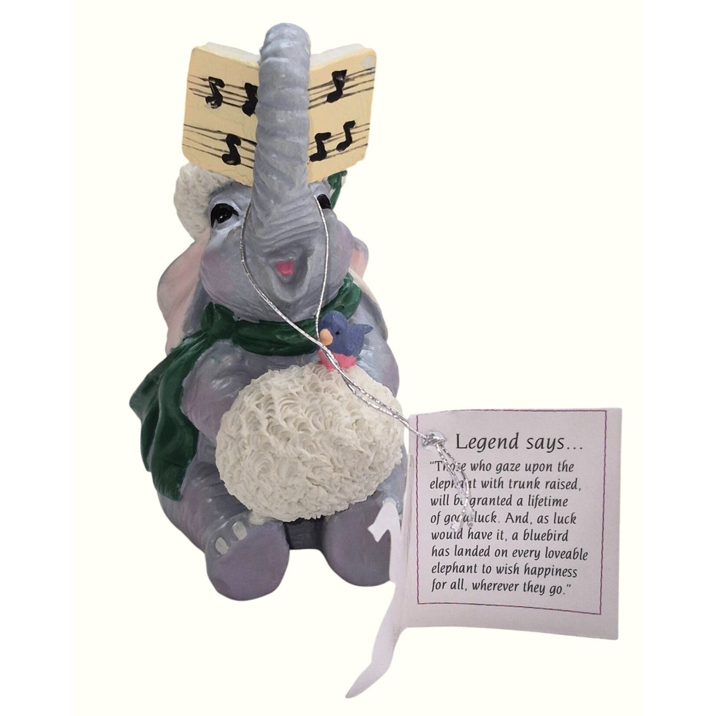 Lenora Elephant Figurine Santa Hat Music Luckyphants #1052
