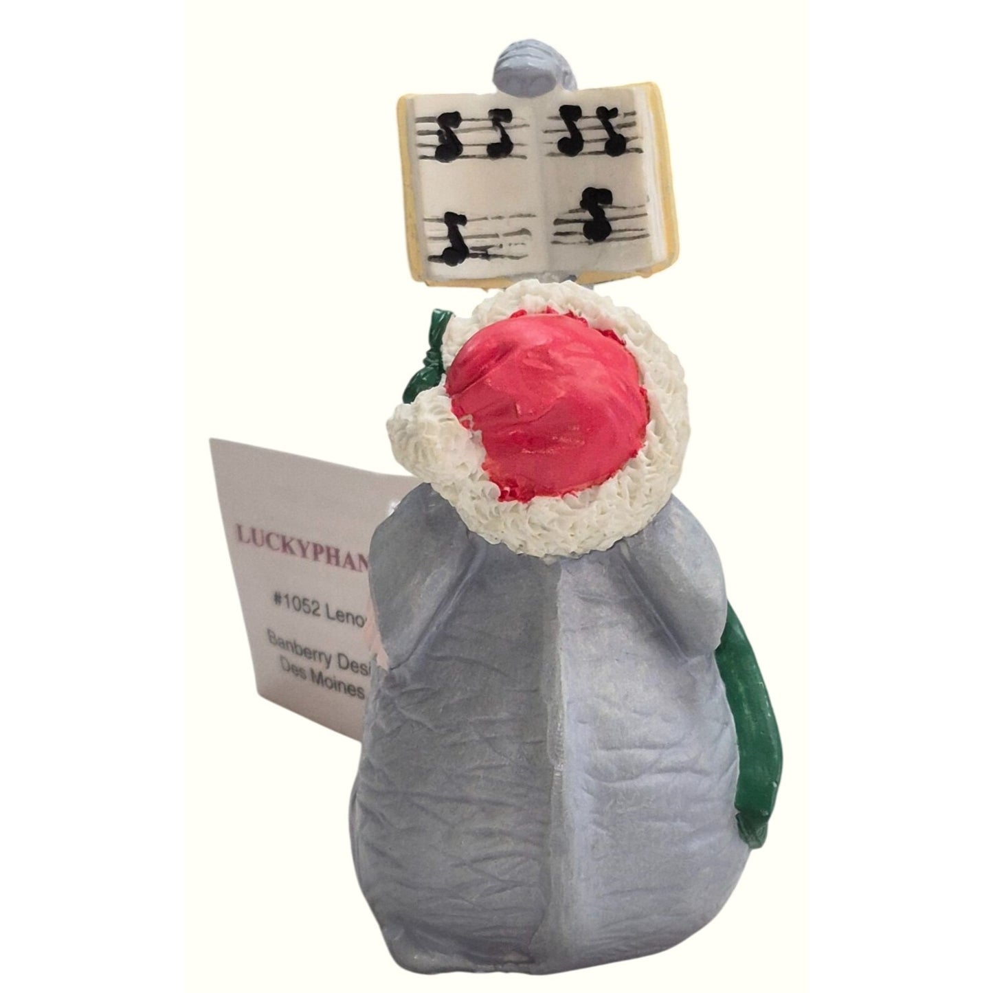 Lenora Elephant Figurine Santa Hat Music Luckyphants #1052