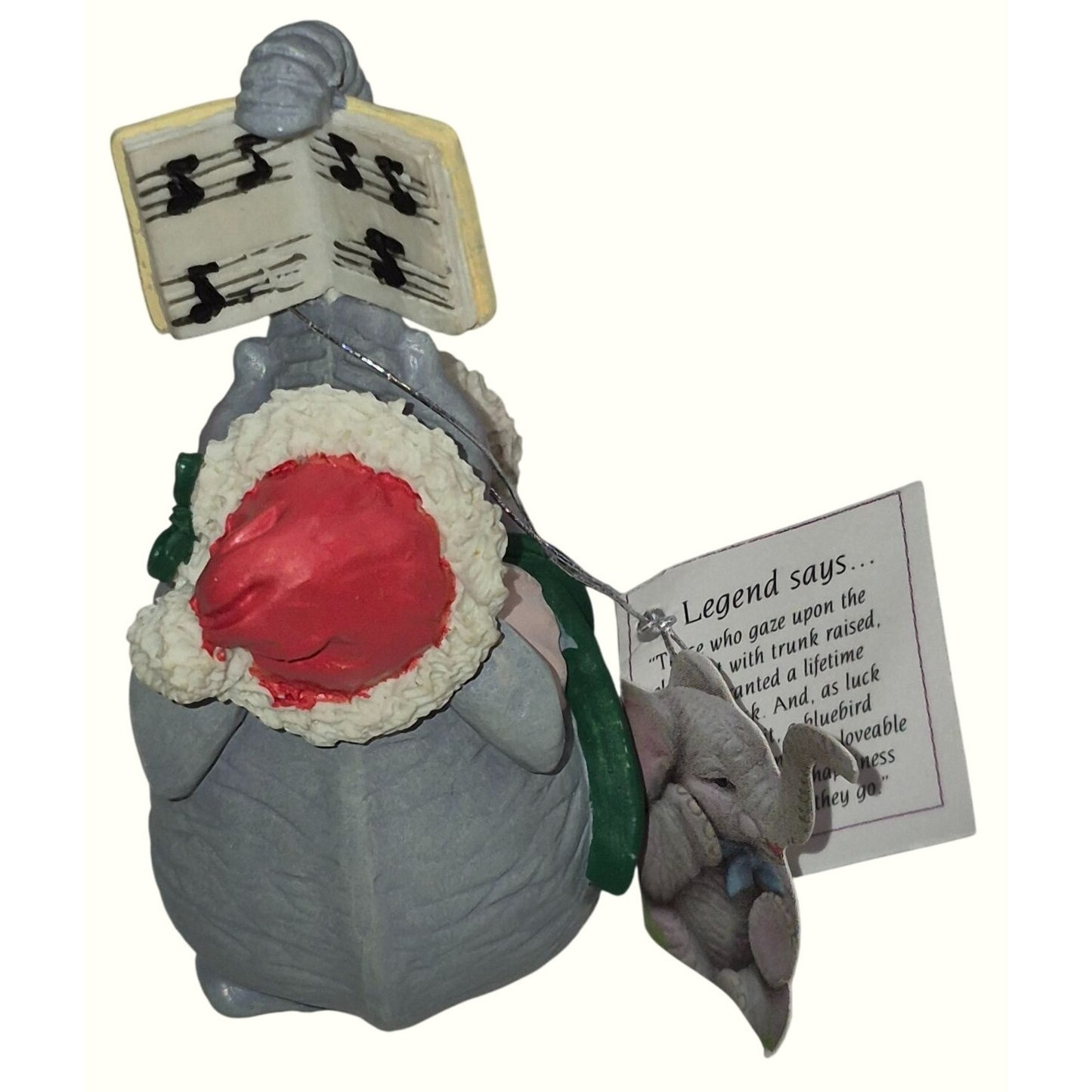 Lenora Elephant Figurine Santa Hat Music Luckyphants #1052