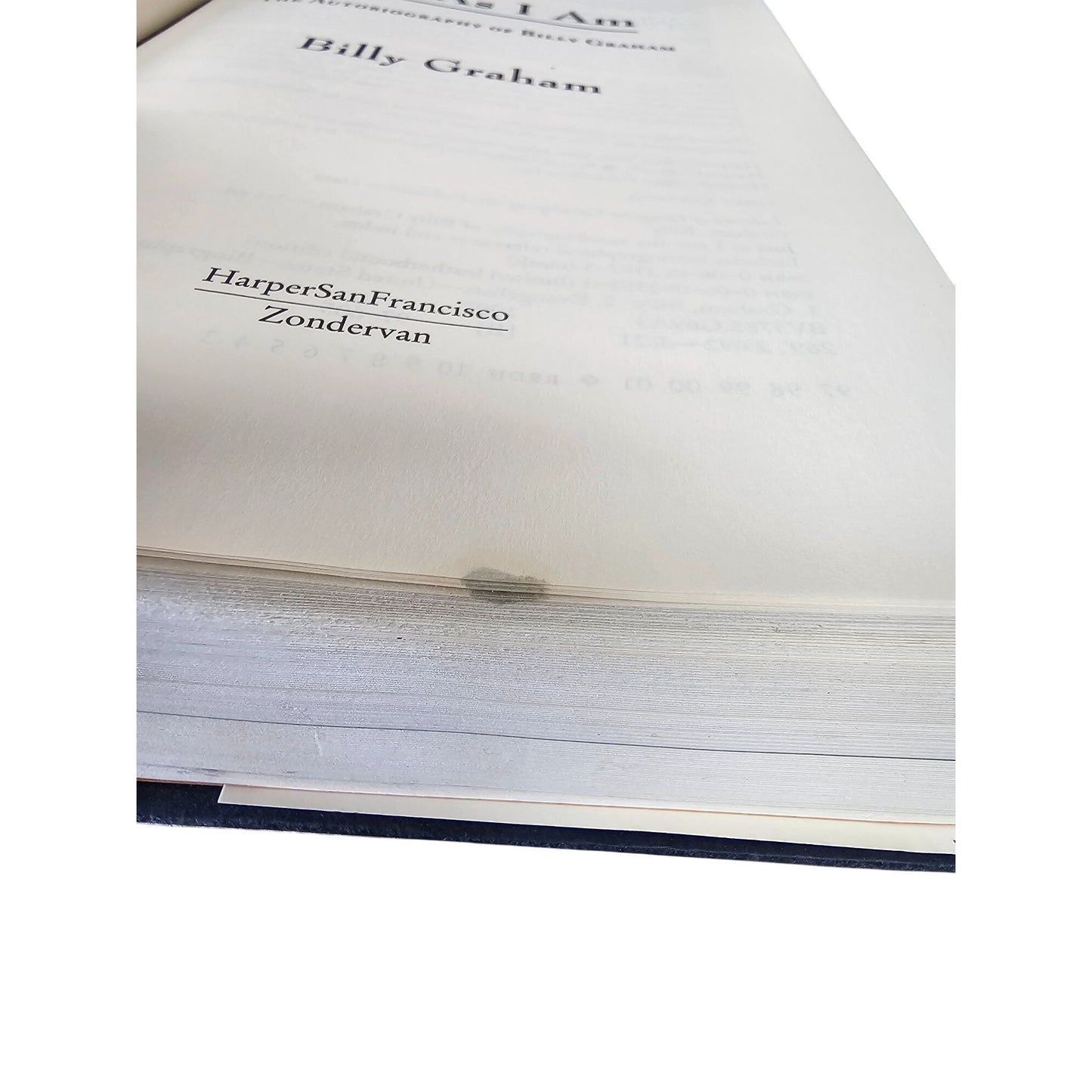 Just As I Am: The Autobiography Of Billy Graham Hardcover Harper San Francisco Zondervan 1997 Edition