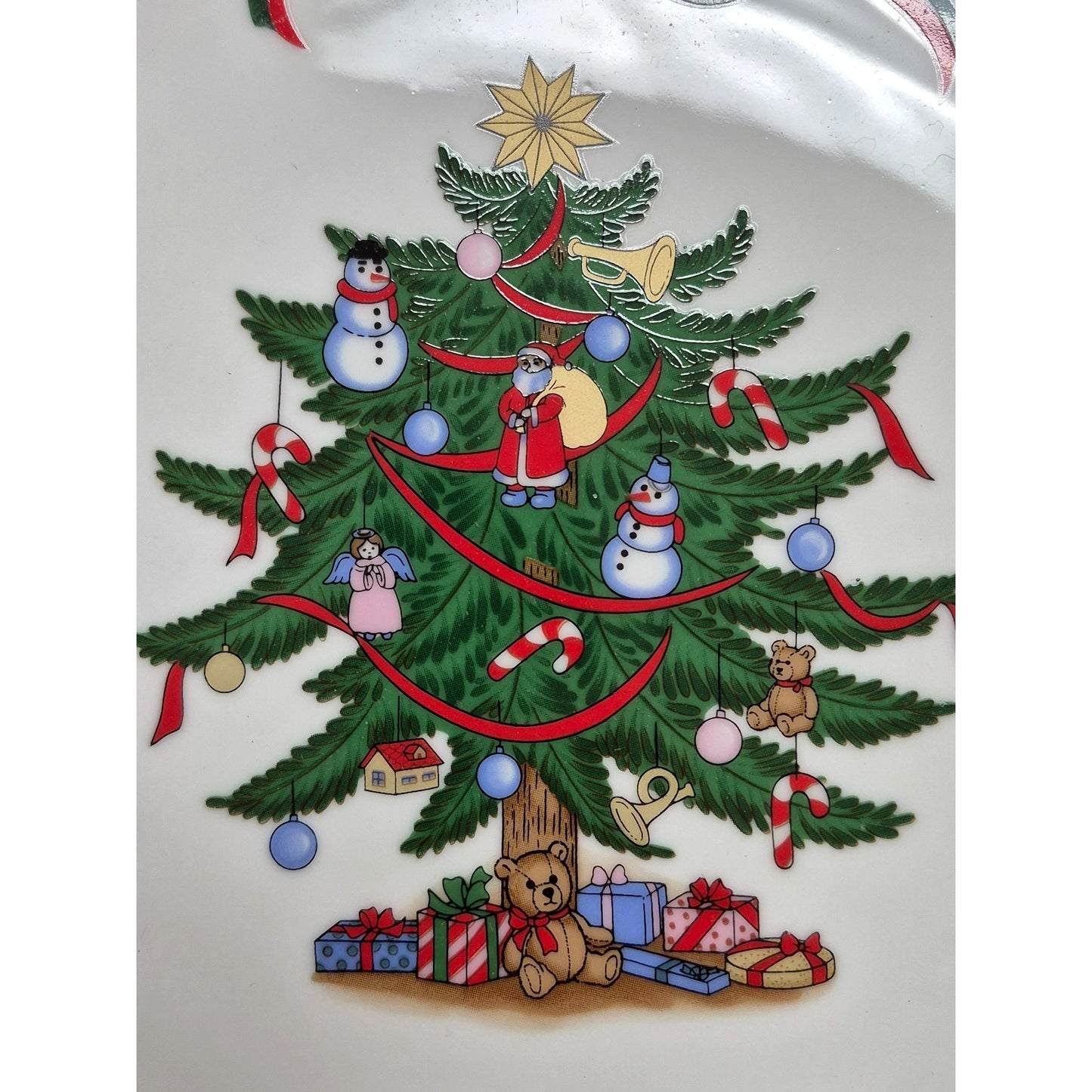Christmas Tree Ceramic Cake Plate & Server Set