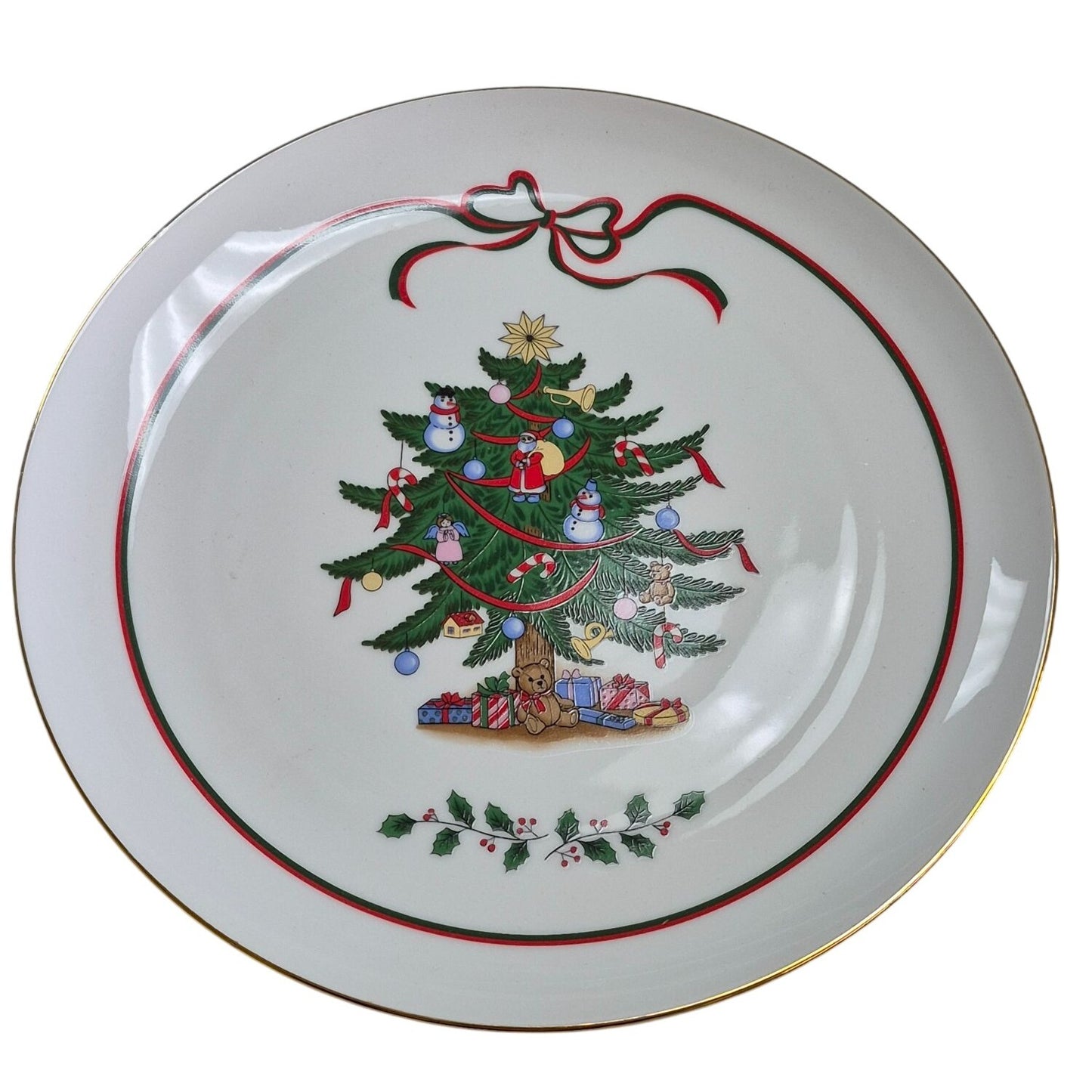 Christmas Tree Ceramic Cake Plate & Server Set