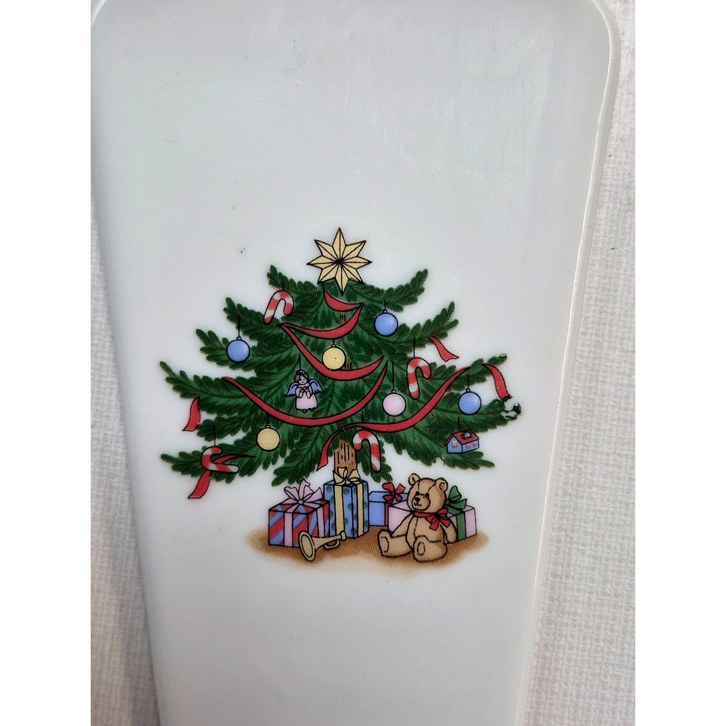 Christmas Tree Ceramic Cake Plate & Server Set