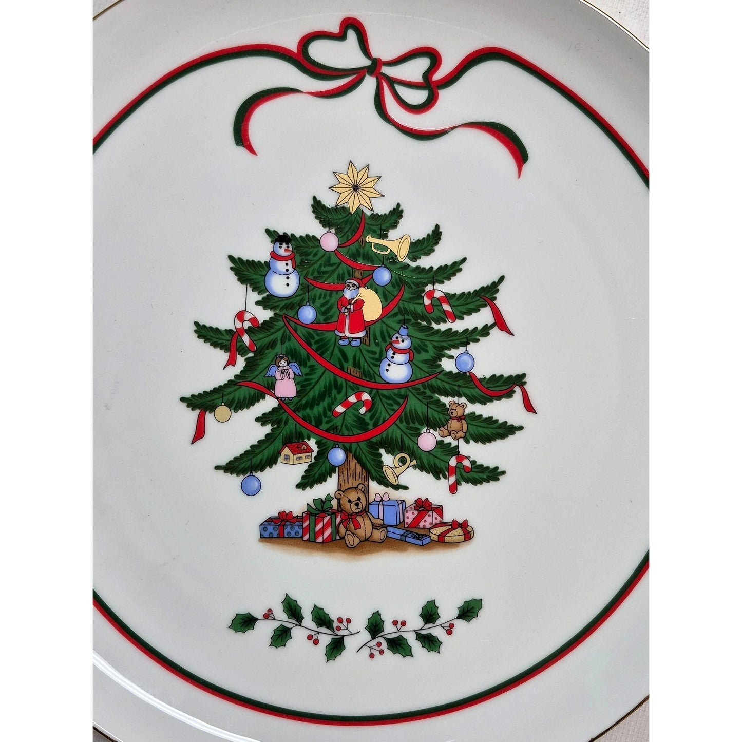 Christmas Tree Ceramic Cake Plate & Server Set