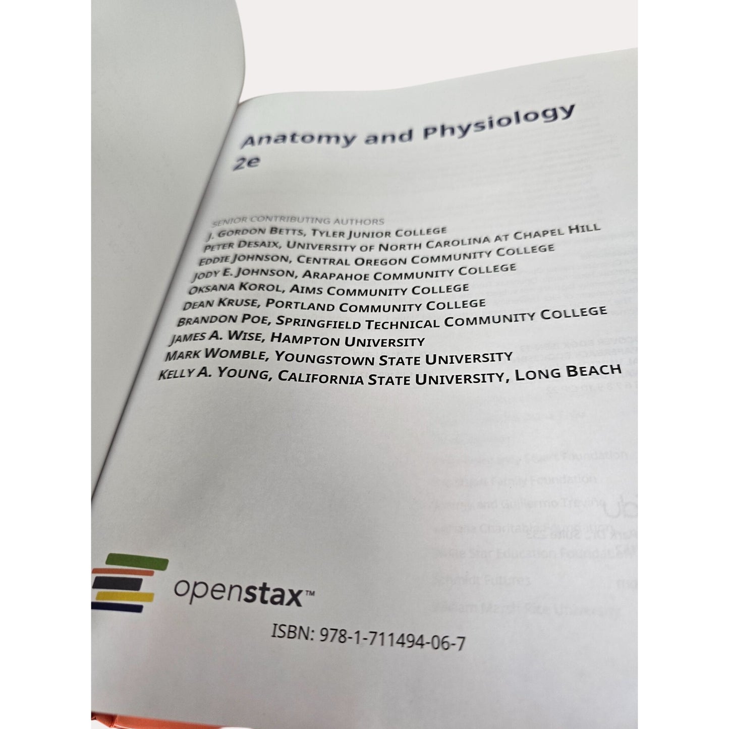 Anatomy And Physiology 2e. By OpenStax Hardcover Textbook