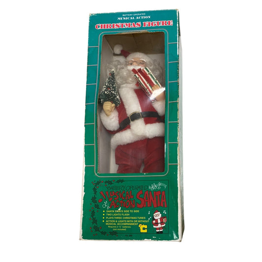 Animated Santa Claus Musical Action Christmas Figure Holiday Decor Battery Operated