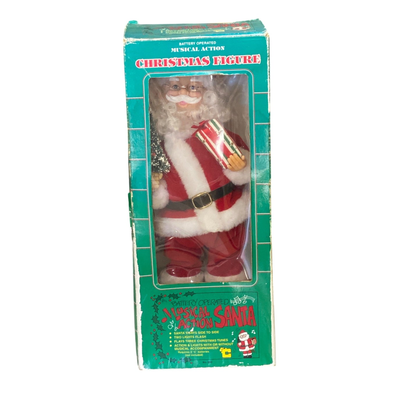 Animated Santa Claus Musical Action Christmas Figure Holiday Decor Battery Operated