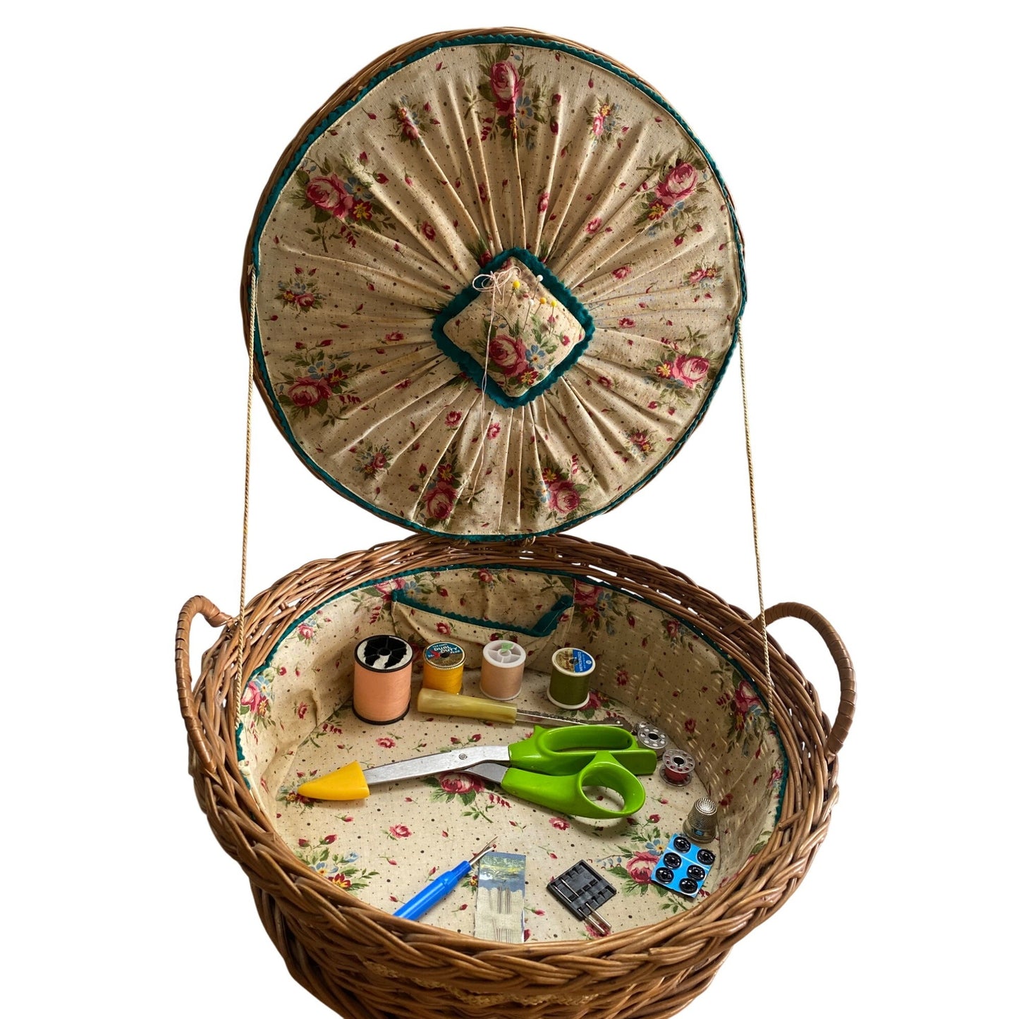 Vintage Wicker Sewing Basket