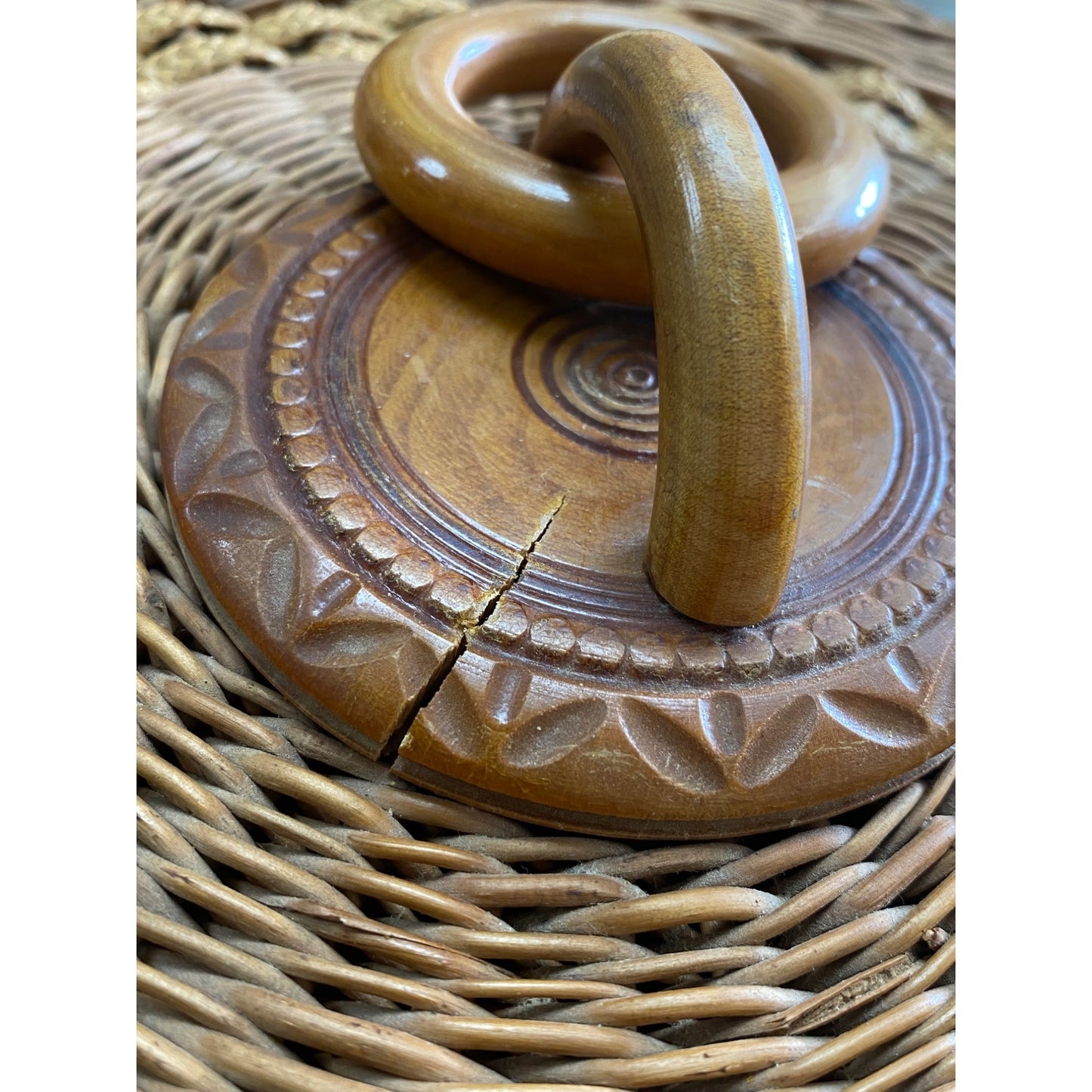 Vintage Wicker Sewing Basket