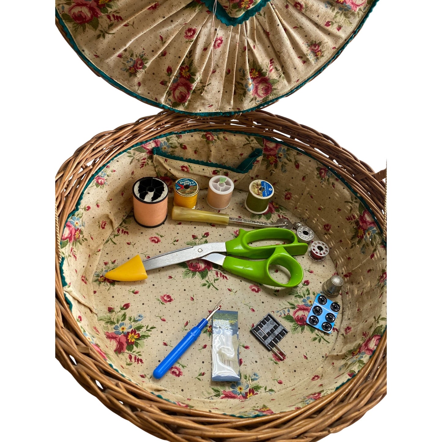 Vintage Wicker Sewing Basket