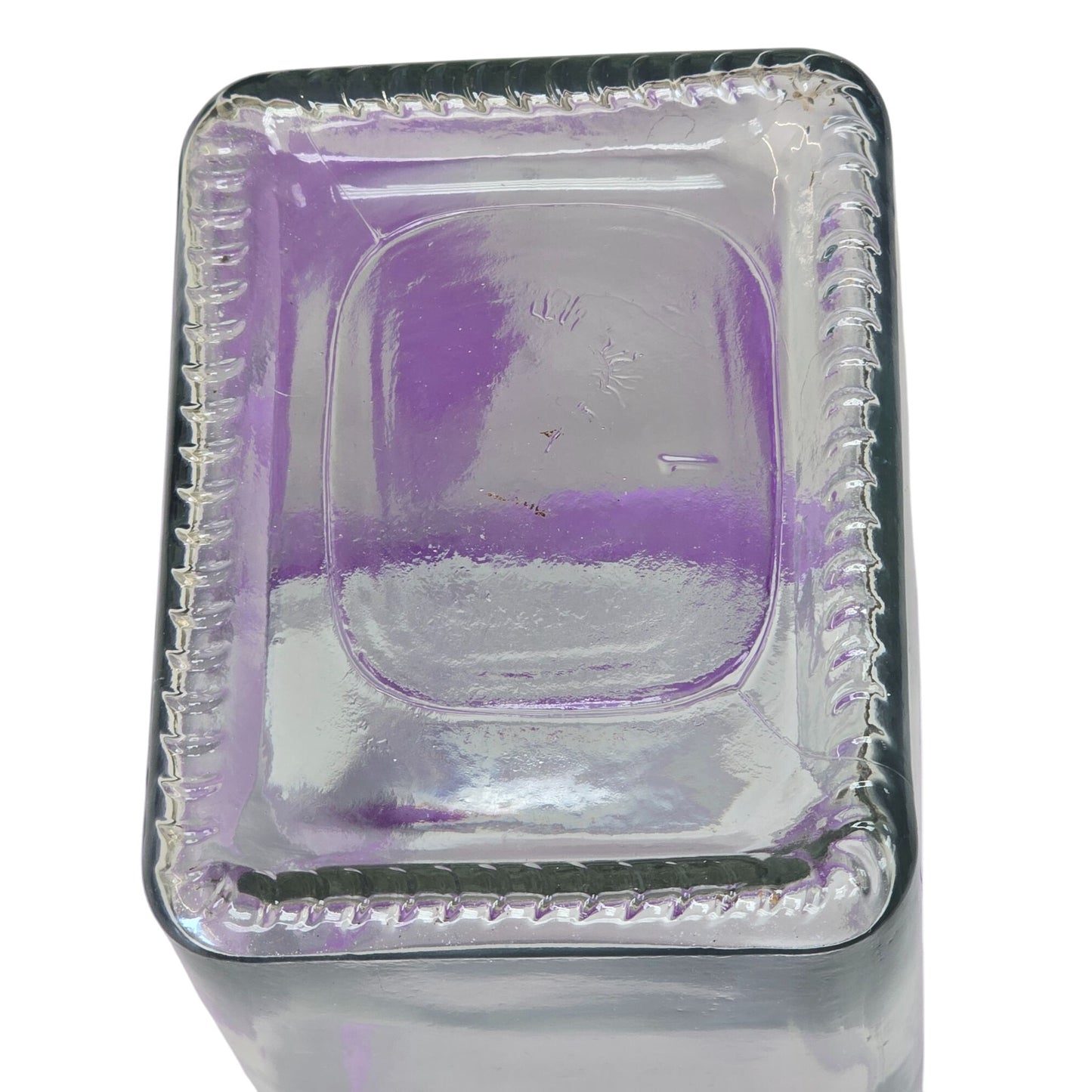 Square Clear Glass Jar Purple Ribbon Bow Vase Decor