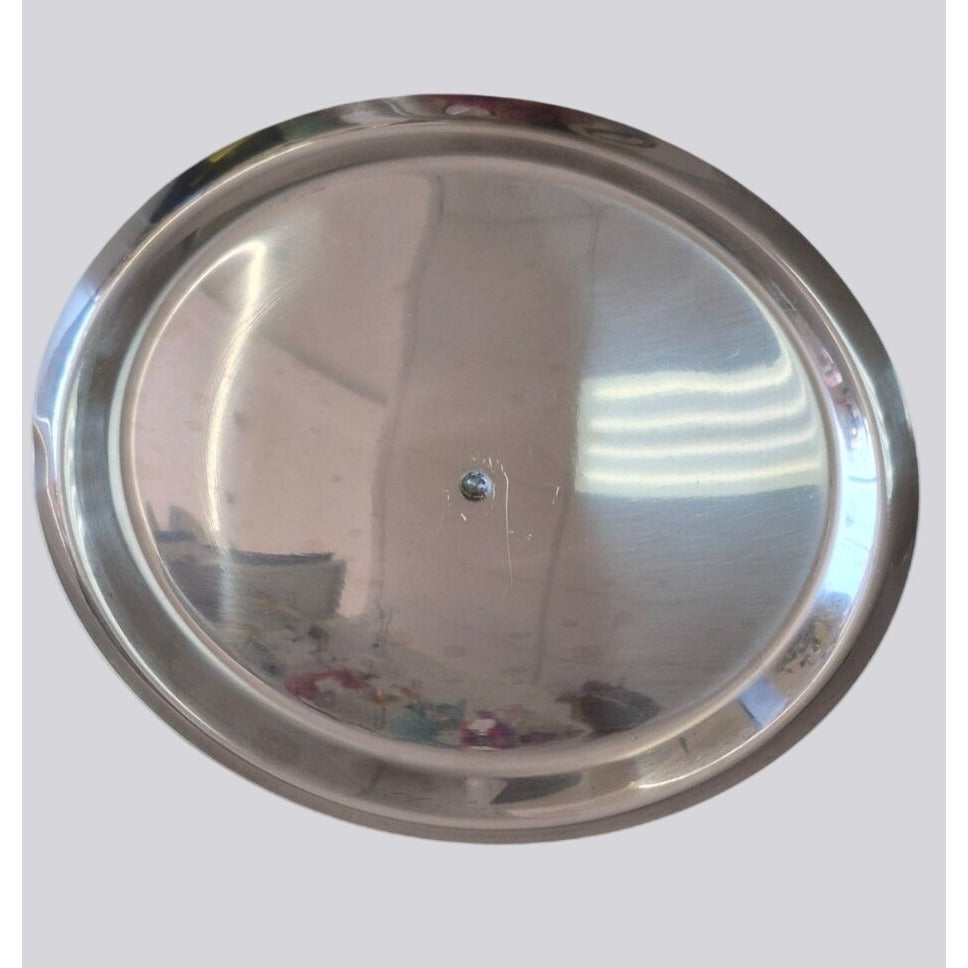 Vintage Stainless Steel Fondue Set With Wooden Handle & Skewers