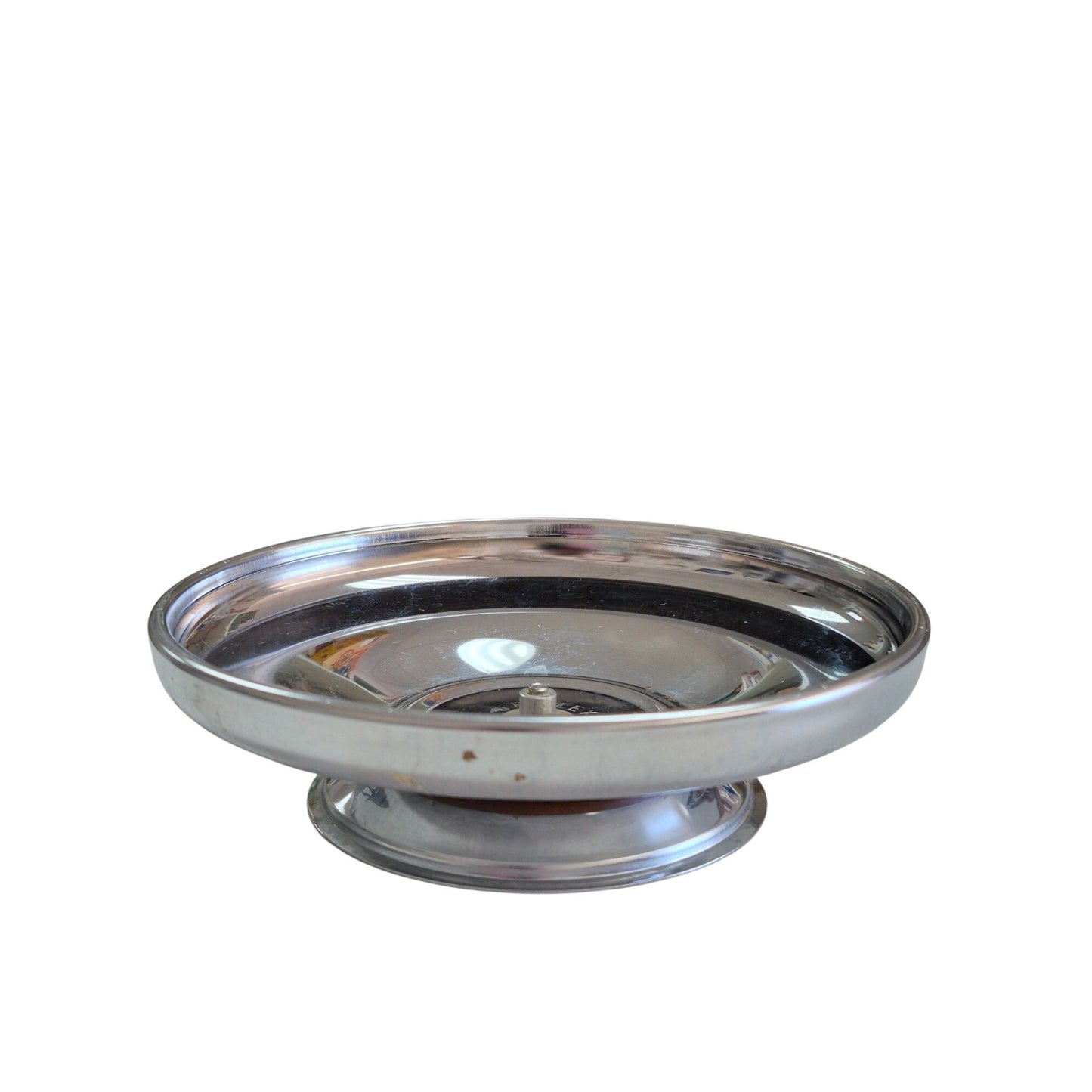 Vintage Kromex Glass Divided Serving Tray Metal Base