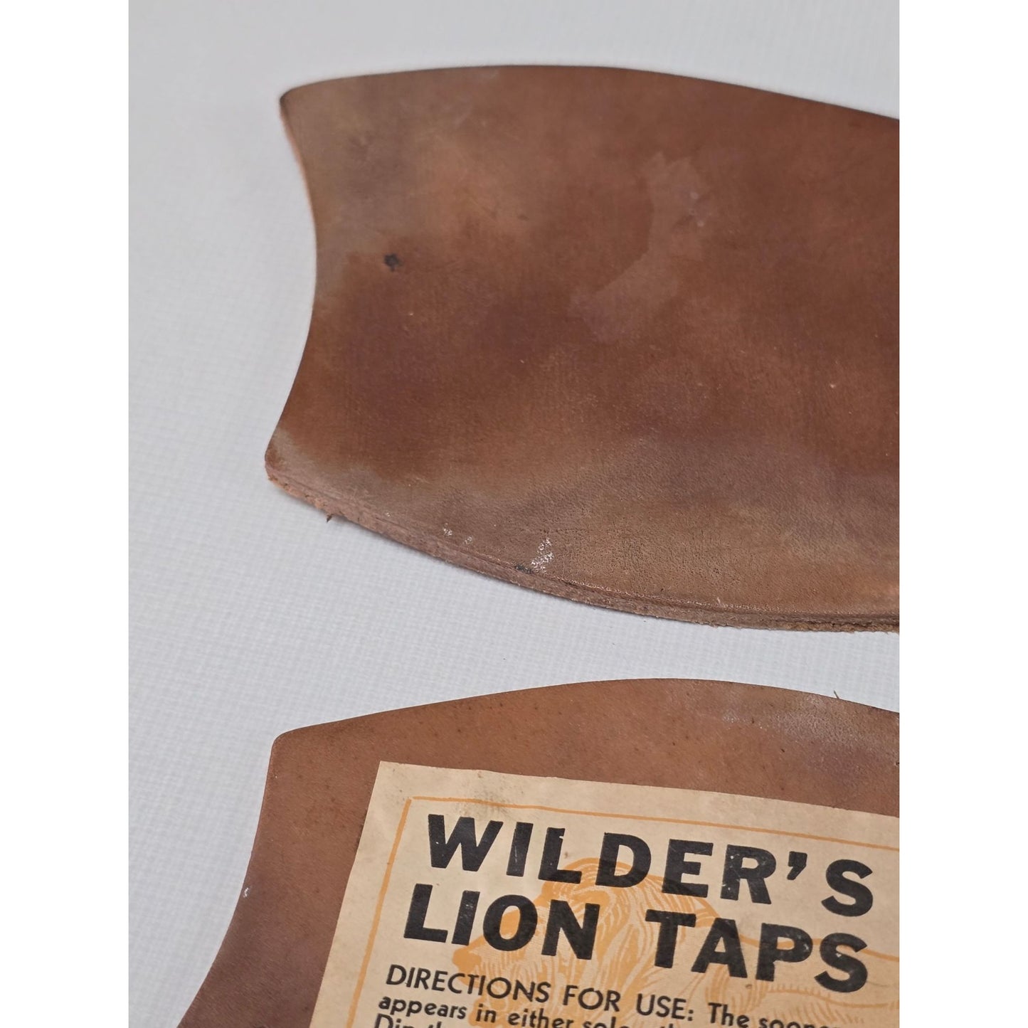 Vintage 1920s Leather Shoe Sole Repair Kit Wilder’s Lion Taps Original Label