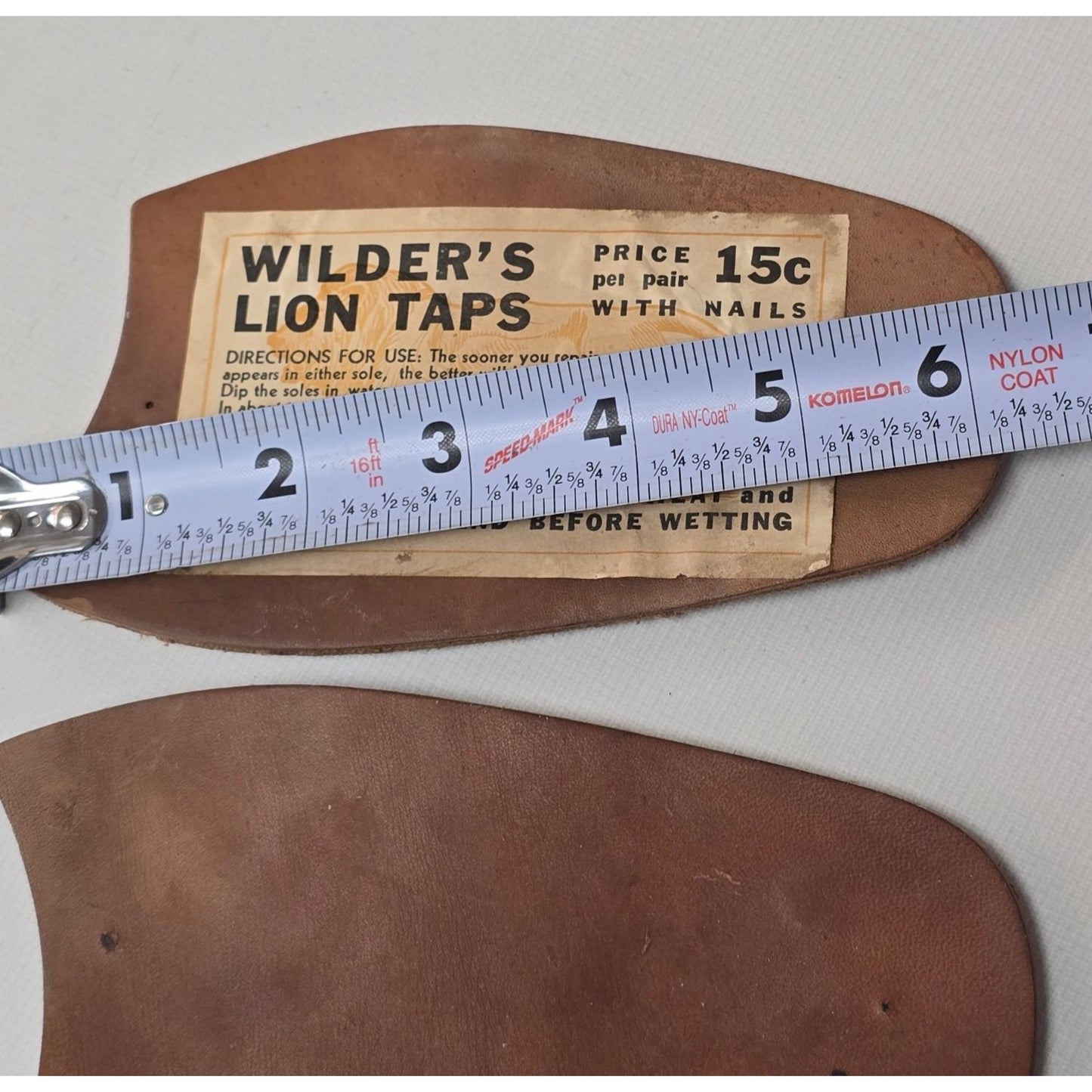 Vintage 1920s Leather Shoe Sole Repair Kit Wilder’s Lion Taps Original Label