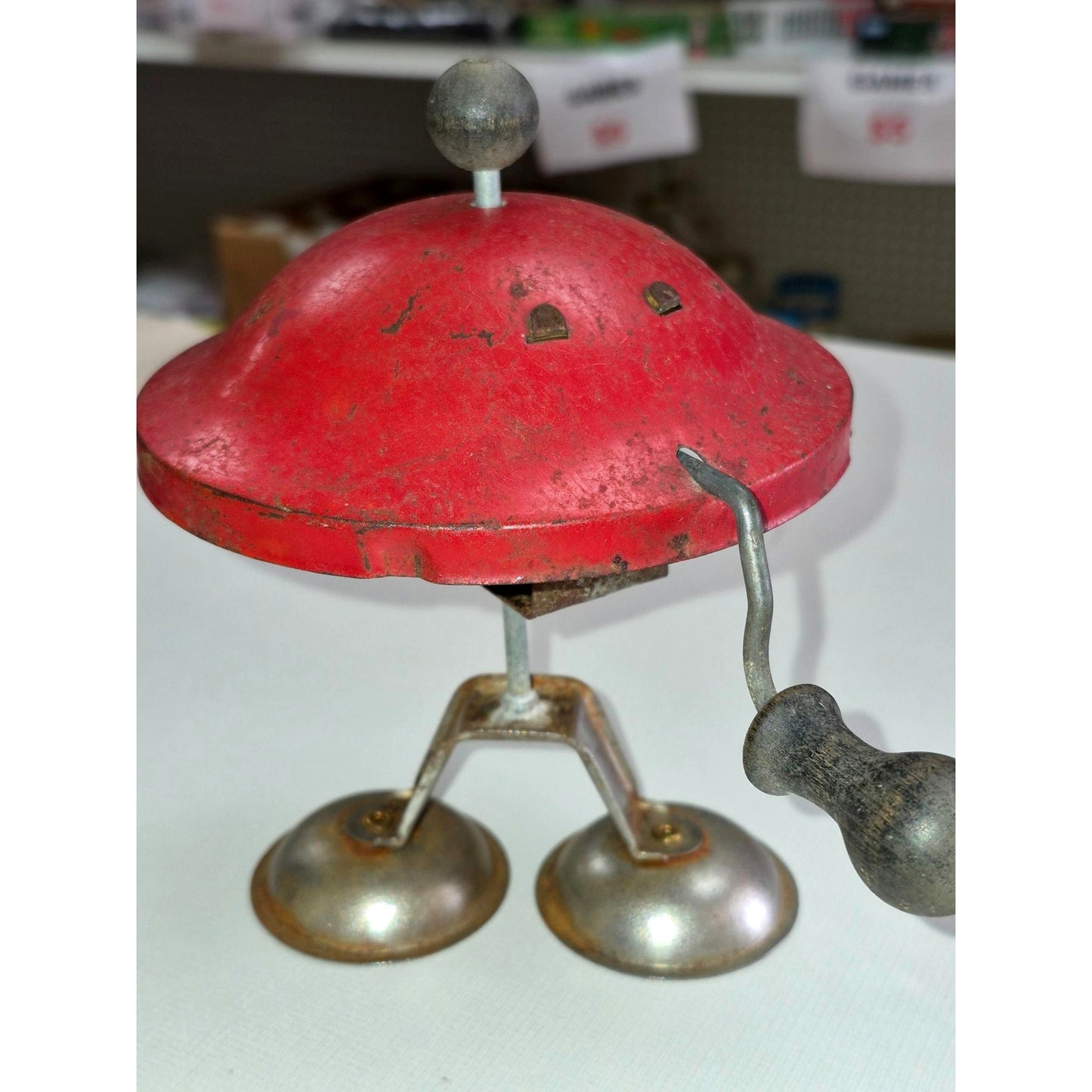 Wolverine Red Metal Toy Washing Machine – 1930s–50s – Glass Jar