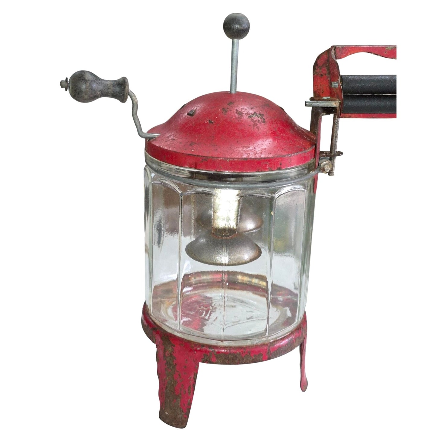 Wolverine Red Metal Toy Washing Machine – 1930s–50s – Glass Jar