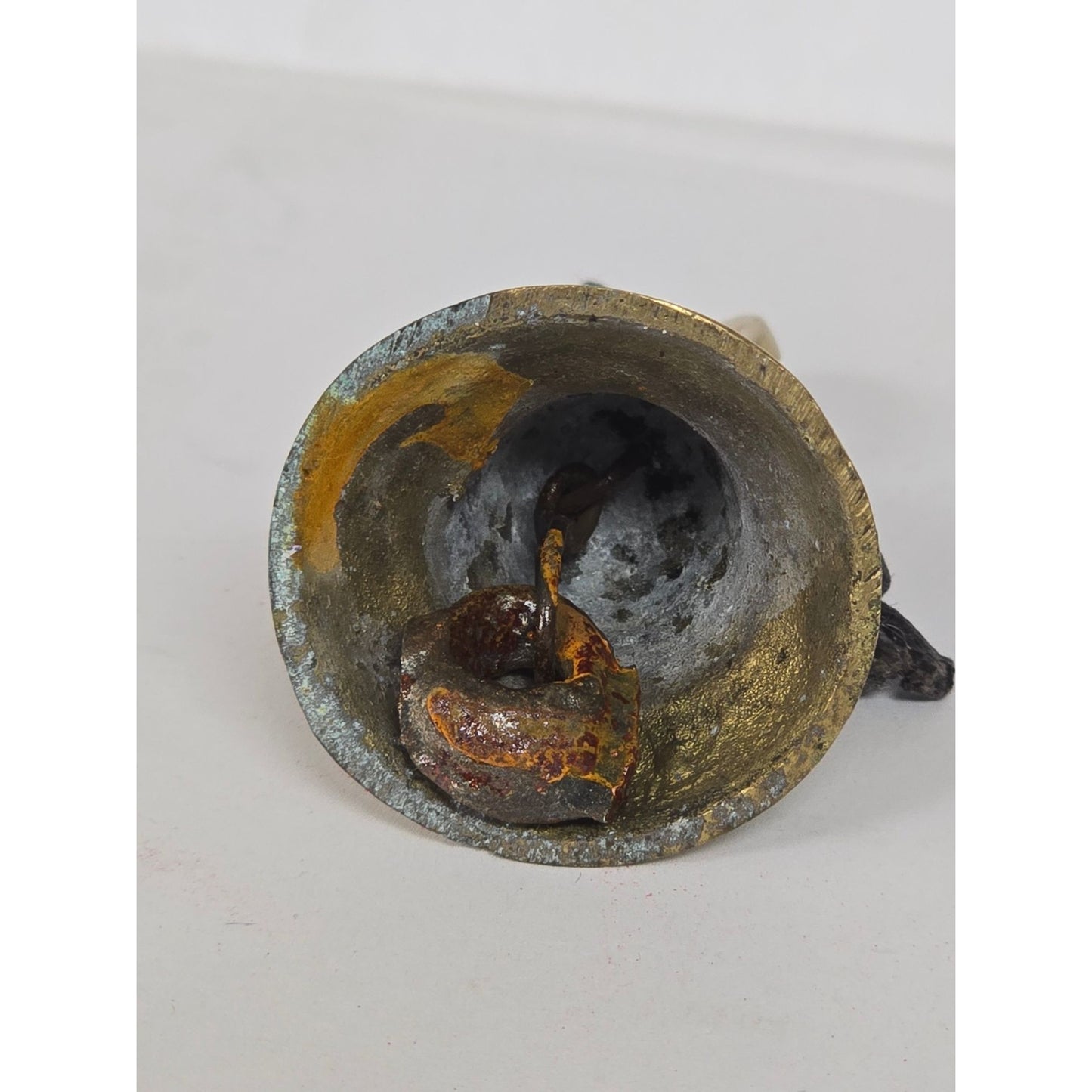 Small Vintage Brass Hand Bell Dinner School