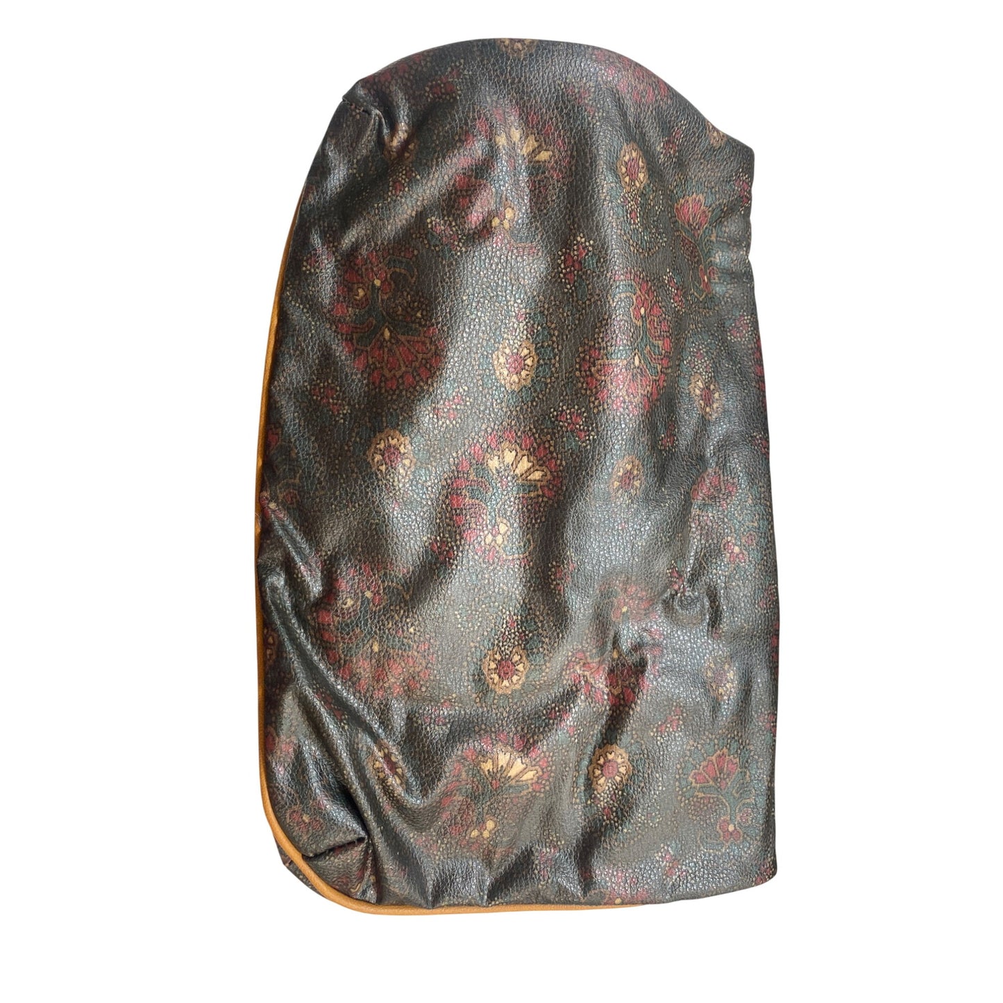 Vintage Avon Paisley Print Tote Bag & Matching Clutch With Tan Faux Leather Accents