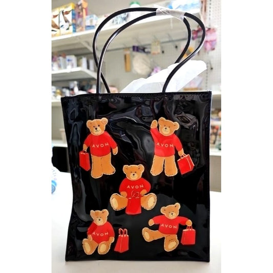 Teddy Bear Black Tote Bag