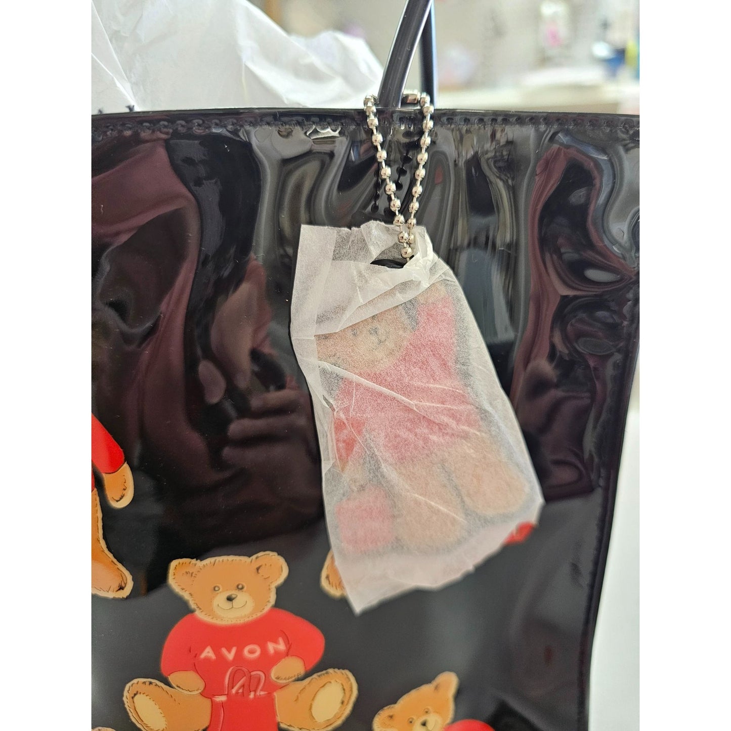 Teddy Bear Black Tote Bag