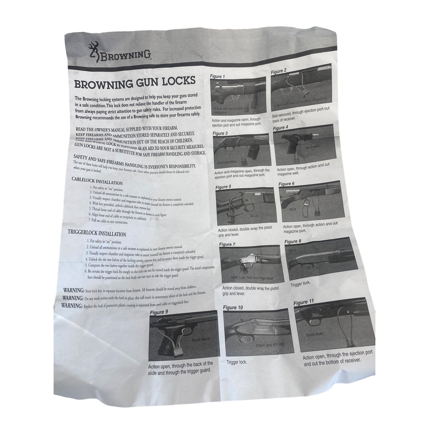 Browning Gun Lock Trigger Safety Device W/ Keys