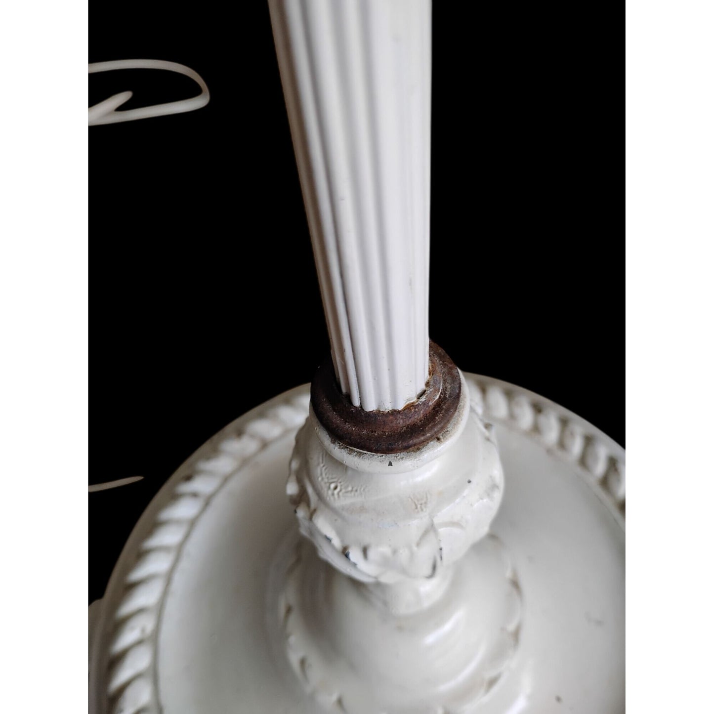 Vintage Cast Iron Torchiere Floor Lamp Three Candelabra Arms 63"