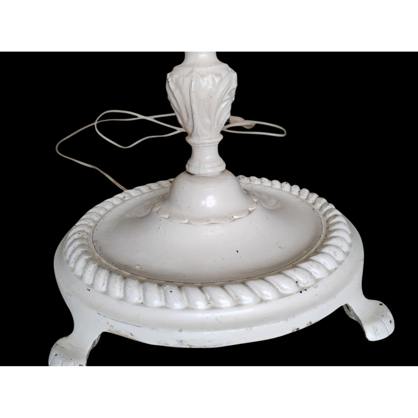 Vintage Cast Iron Torchiere Floor Lamp Three Candelabra Arms 63"