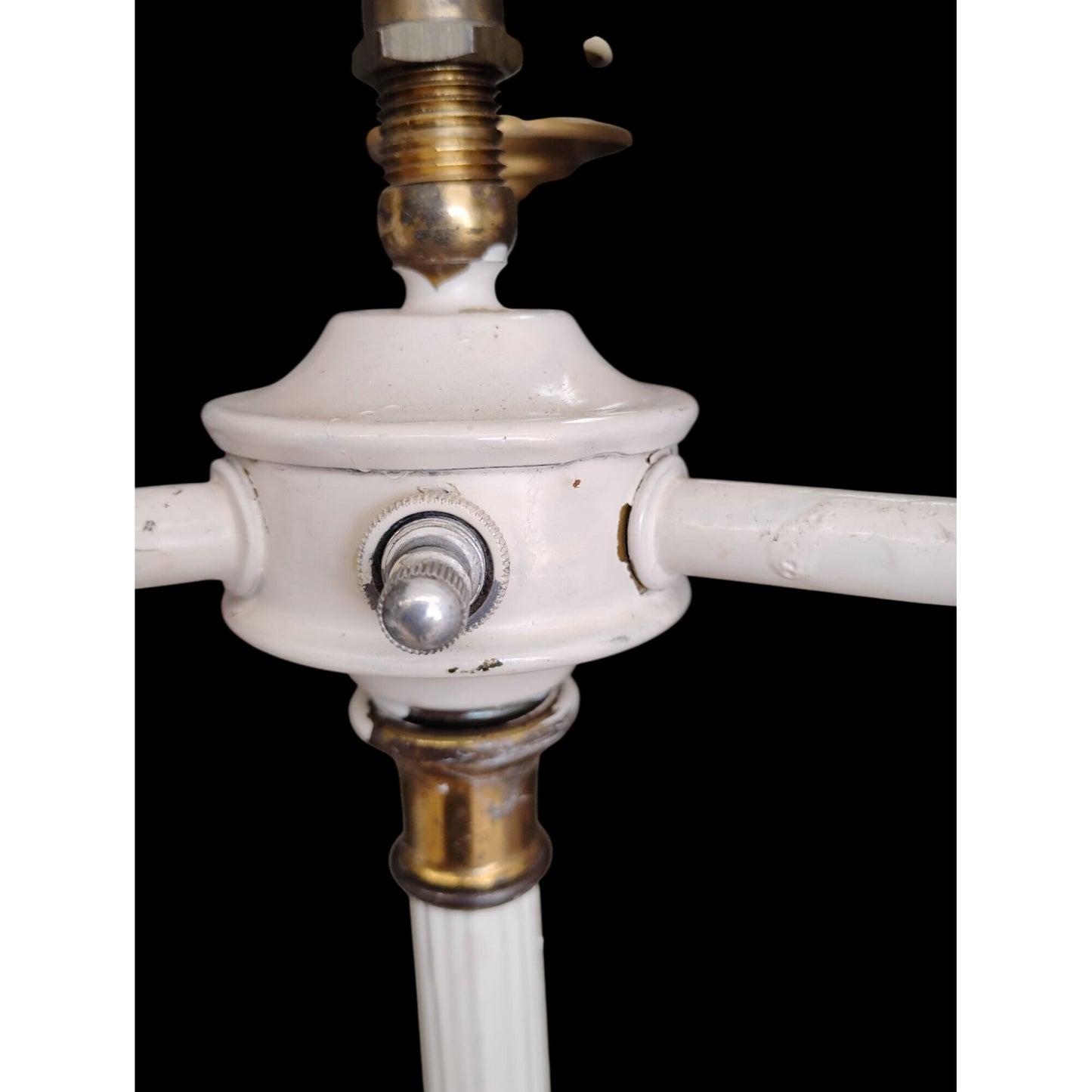 Vintage Cast Iron Torchiere Floor Lamp Three Candelabra Arms 63"