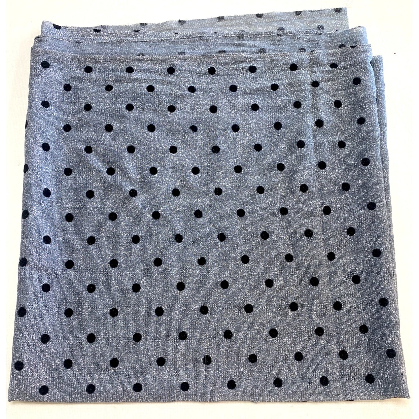 Gray & Black Polka Dot 70" Wide Fabric By 2 Yards Sheer Polyester