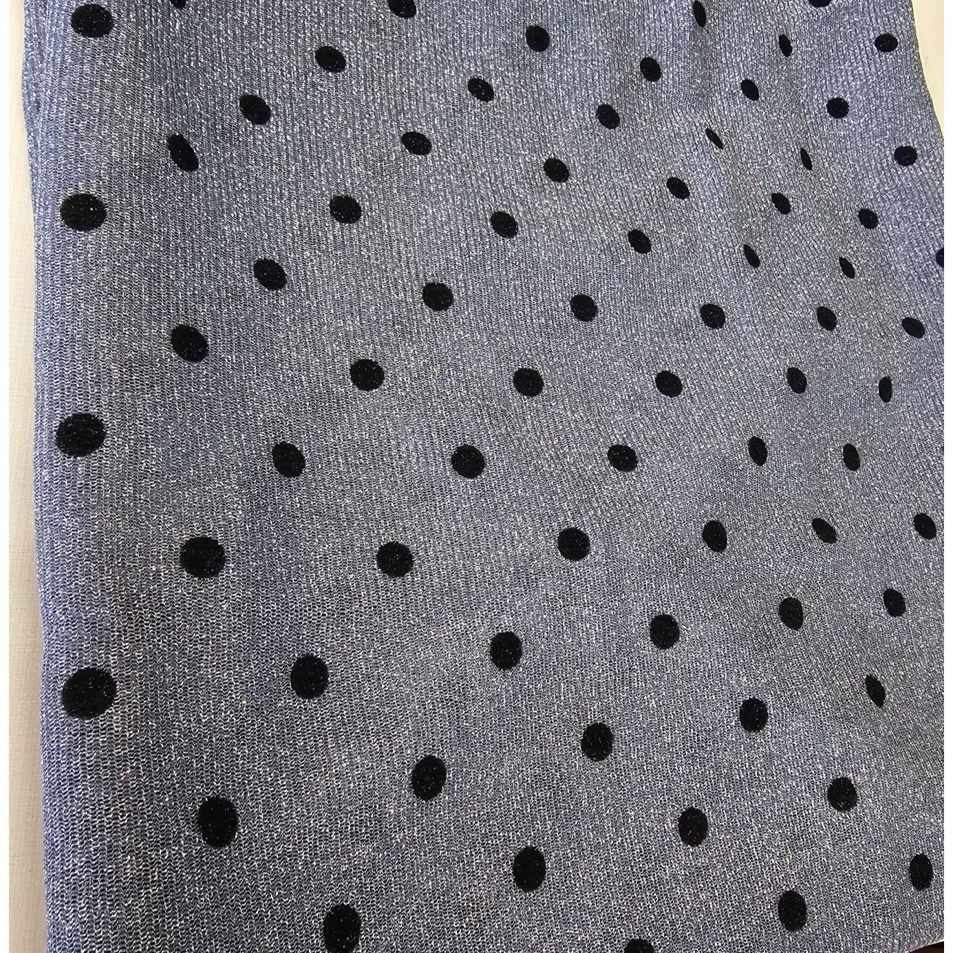 Gray & Black Polka Dot 70" Wide Fabric By 2 Yards Sheer Polyester