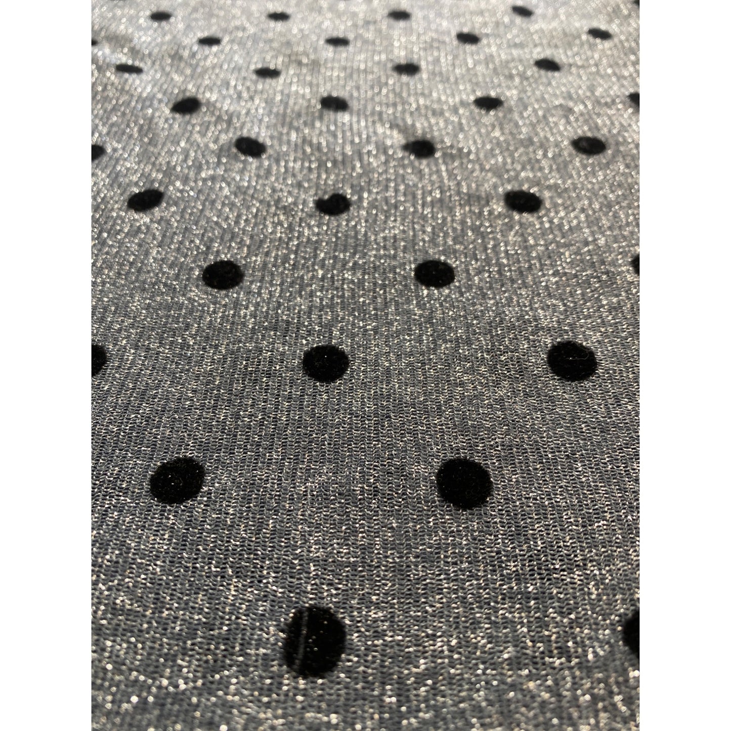 Gray & Black Polka Dot 70" Wide Fabric By 2 Yards Sheer Polyester