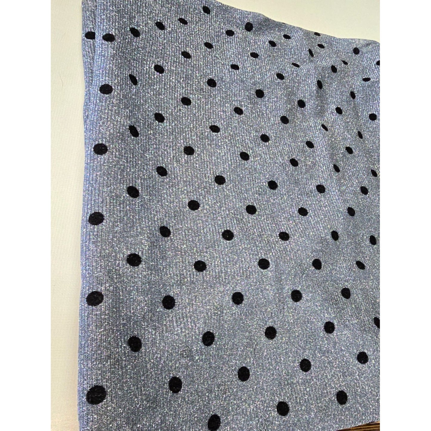 Gray & Black Polka Dot 70" Wide Fabric By 2 Yards Sheer Polyester