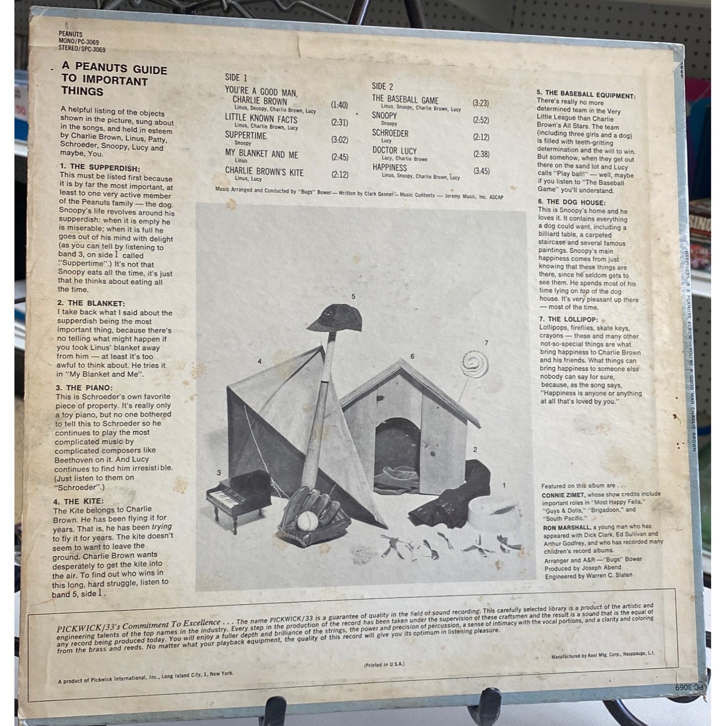 Youre A Good Man Charlie Brown LP Vinyl Record Album Pickwick 33 Stereo SPC 3069 Based On Peanuts Comic Strip